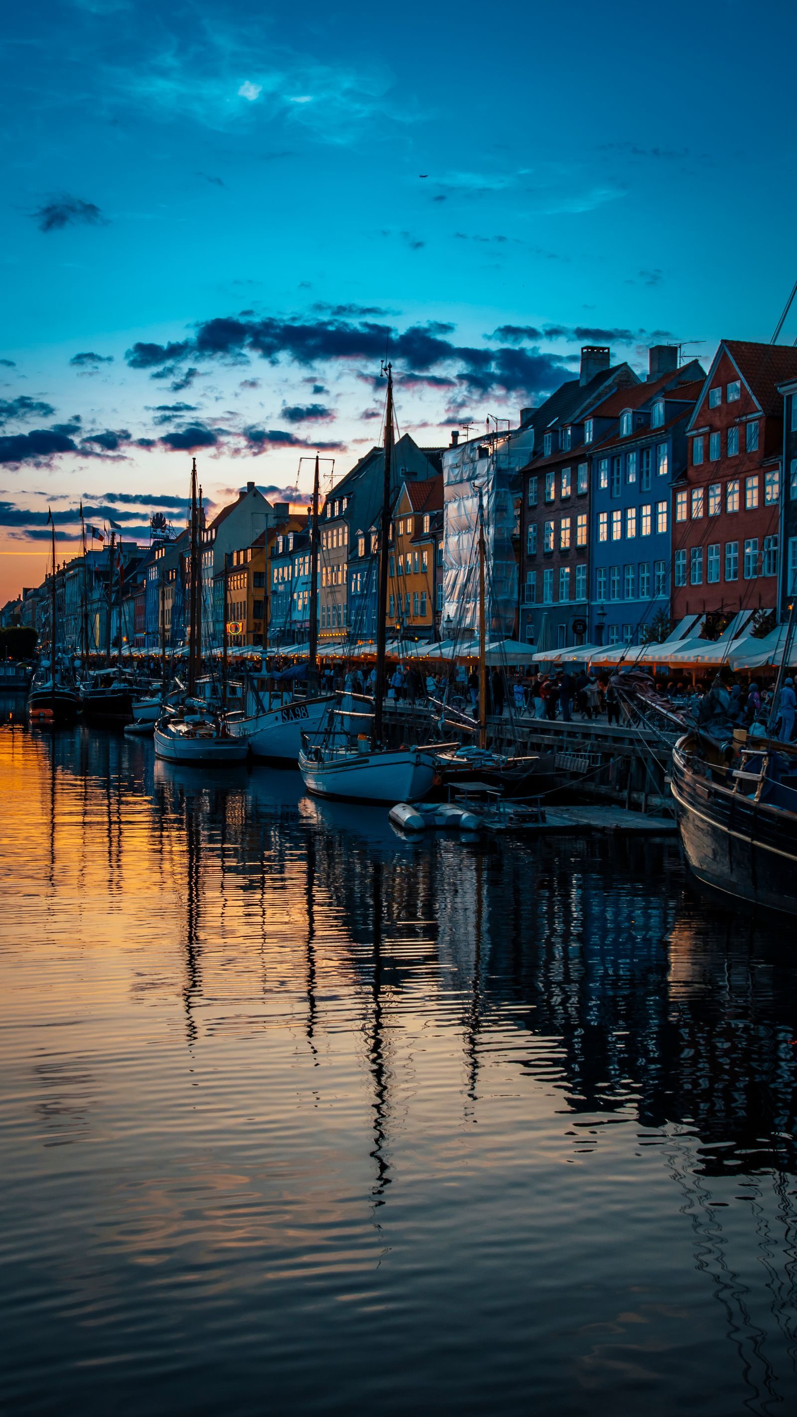Canal de Copenhague au coucher du soleil, Danemark