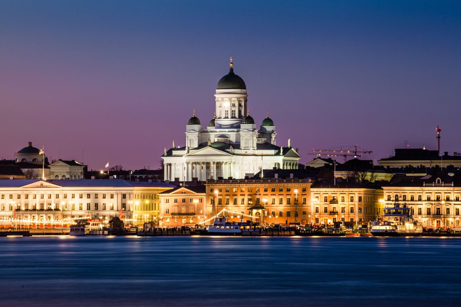 Cathédrale d'Helsinki au crépuscule, Finlande