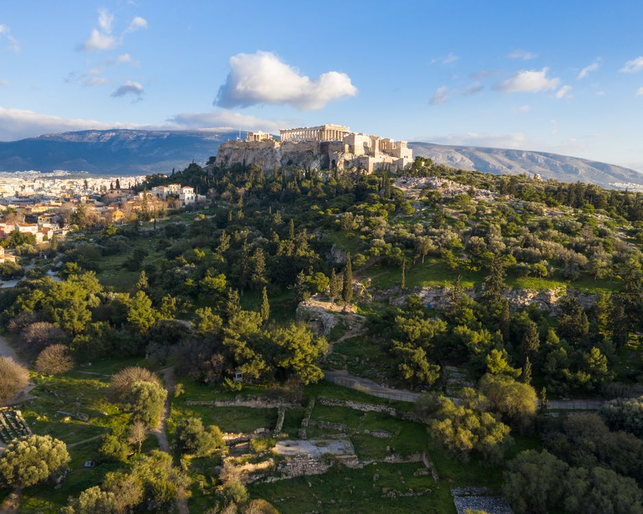 Vue aérienne de l'Acropole d'Athènes